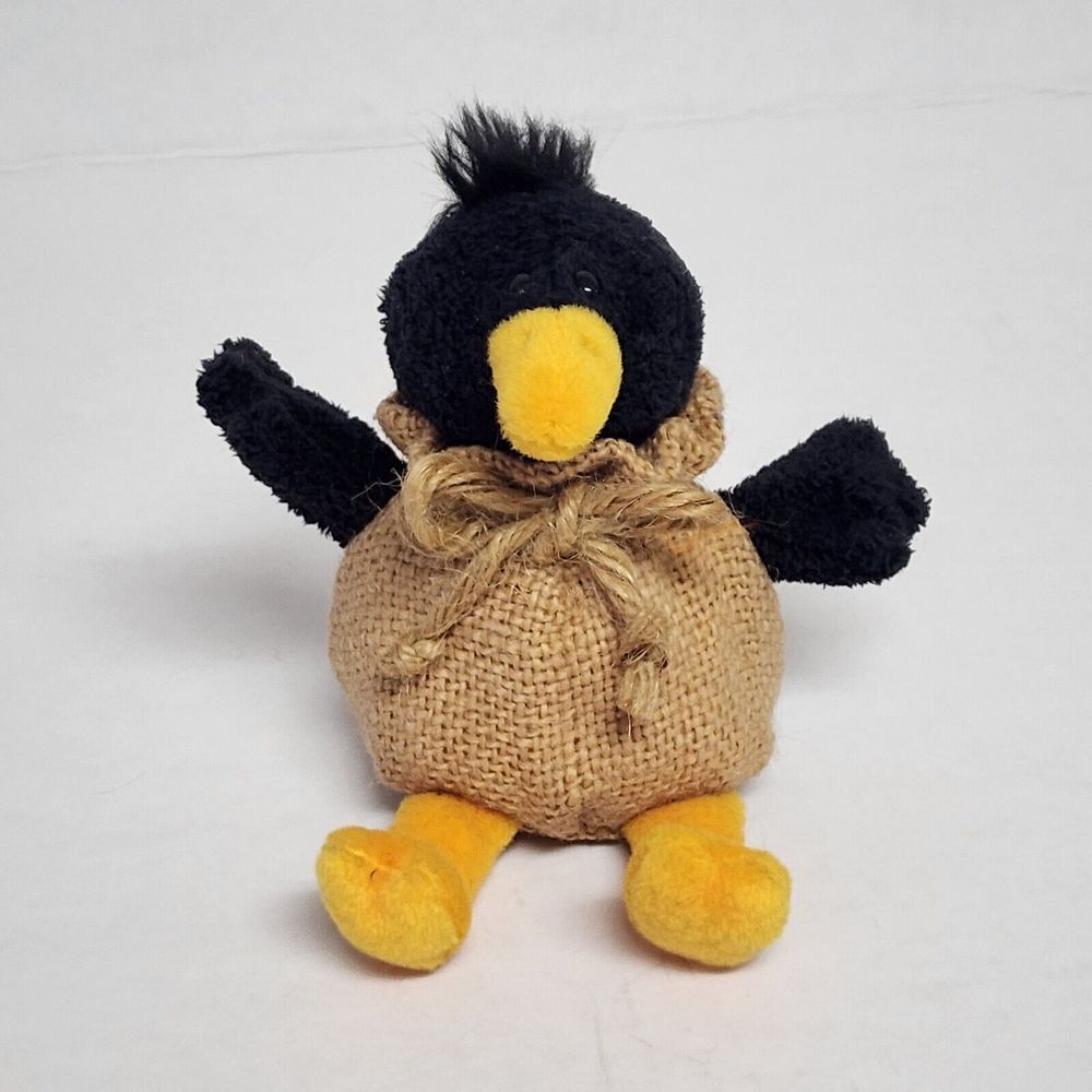 Vintage GUND Potato Sacks Burlap Crow 4" Small‎ plush ADORABLE Collectable